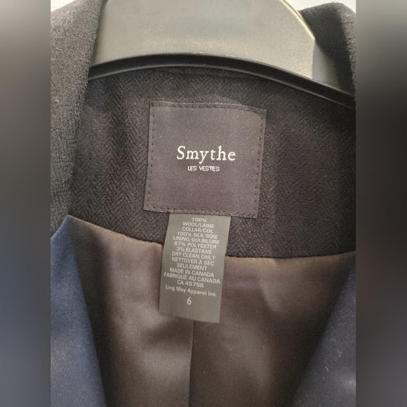 Smythe Stitched Cuff Two Tone Wool Blazer Size 6 - Picture 6 of 10